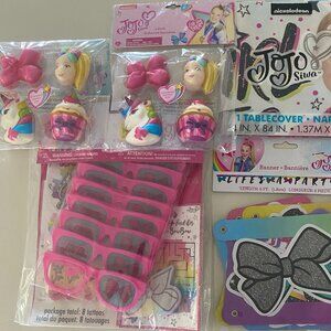JoJo Siwa Birthday Party Supplies Favors Tablecloth Banner Squishies Glasses Lot